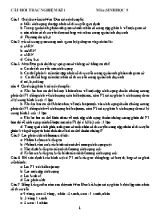 Câu hỏi trắc nghiệm ki 1 môn Sinh học 9